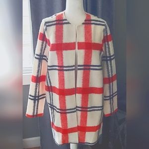 CYNTHIA ROWLEY LONG WOOL CARDIGAN JACKET.  MEDIUM